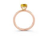 Rose gold Cushion Cut Yellow Sapphire Solitaire Ring with Thin Band and Four-Prong Setting_27