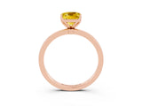 Rose gold Cushion Cut Yellow Sapphire Solitaire Ring with Thin Band and Prong Setting_15