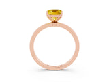 Rose gold Cushion Cut Yellow Sapphire Solitaire Ring with Thin Band and Prong Setting_27