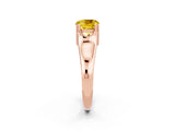 Rose gold Cushion Cut Yellow Sapphire Solitaire Ring with Wide Band and Prong Setting_26