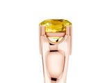 Rose gold Cushion Cut Yellow Sapphire Solitaire Ring with Wide Band and Prong Setting_29