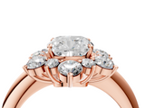 Rose gold Cushion Diamond Cluster Halo Ring with Solitaire Band and Four-Prong Setting_24