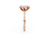 Rose gold Cushion Diamond Cluster Halo Solitaire with Four-Prong Setting_96