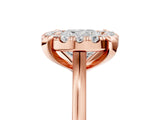 Rose gold Cushion Diamond Cluster Halo Solitaire with Four-Prong Setting_99