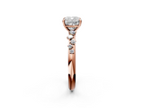 Rose gold Cushion Diamond Cluster Prong-Set Solitaire Ring_29