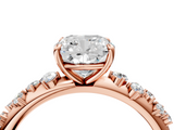 Rose gold Cushion Diamond Cluster Prong-Set Solitaire Ring_31