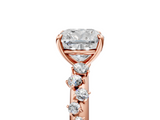 Rose gold Cushion Diamond Cluster Prong-Set Solitaire Ring_32