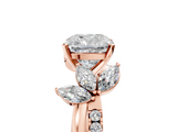Rose gold Cushion Diamond Floral Vine Solitaire Engagement Ring_30