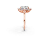 Rose gold Cushion Diamond Halo Engagement Ring with Round Diamond Accents_2