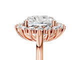 Rose gold Cushion Diamond Halo Engagement Ring with Round Diamond Accents_5