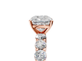 Rose gold Cushion Diamond Pavé Band Solitaire with Four-Prong Setting_30
