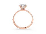 Rose gold Cushion Diamond Pavé Band with Six-Prong Setting_42