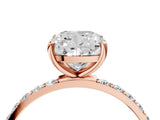 Rose gold Cushion Diamond Pavé Band with Six-Prong Setting_43