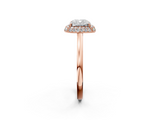 Rose gold Cushion Halo Diamond Engagement Ring with Solitaire Band and Four-Prong Setting_22