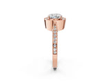 Rose gold Cushion Halo Diamond Engagement Ring with Split Shank Band and Four-Prong Setting_8