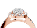 Rose gold Cushion Halo Diamond Pavé Solitaire Ring_55
