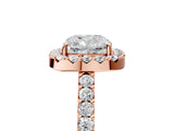 Rose gold Cushion Halo Diamond Pavé Solitaire Ring_56