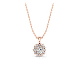 Rose gold Cushion Halo Diamond Pendant with Four-Prong Setting_3