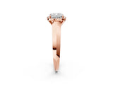 Rose gold Cushion Halo Diamond Ring with Cathedral Band and Four-Prong Setting_63