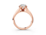 Rose gold Cushion Halo Diamond Ring with Cathedral Band and Four-Prong Setting_64
