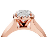 Rose gold Cushion Halo Diamond Ring with Cathedral Band and Four-Prong Setting_65