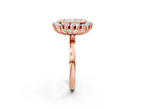 Rose gold Cushion Halo Diamond Ring with Milgrain Edge and Round Prong Setting_28