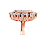 Rose gold Cushion Halo Diamond Ring with Milgrain Edge and Round Prong Setting_31