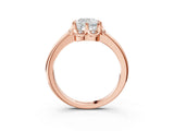 Rose gold Cushion Halo Diamond Ring with Round Cluster Setting, Solitaire Band, and Four-Prong Setting_52