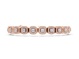 Rose gold Cushion Halo Diamond Tennis Bracelet with Channel Band and Bezel Setting_8