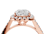 Rose gold Cushion Halo Pavé Diamond Engagement Ring with Four-Prong Setting_10