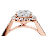 Rose gold Cushion Halo Pave Diamond Engagement Ring with Four-Prong Setting_11
