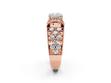 Rose gold Cushion Halo Pave Diamond Engagement Ring with Milgrain Detailing_51