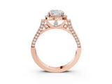 Rose gold Cushion Halo Pave Split Shank Prong Setting Ring_29