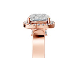 Rose gold Cushion Halo Pave Split Shank Prong Setting Ring_31