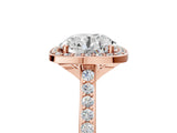 Rose gold Cushion Halo Round Diamond Pavé Band with Four-Prong Setting_11