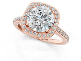 Rose gold Cushion Halo Round Diamond Pavé Band with Four-Prong Setting_7