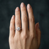 Rose gold Cushion Halo Round Diamond Pave Band Prong Setting Ring_3