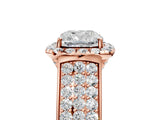 Rose gold Cushion Halo Round Diamond Pave Band with Prong Setting 5