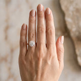 Rose gold Cushion Halo Round Diamond Solitaire Engagement Ring with Pave Band and Four-Prong Setting_6