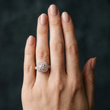 Rose gold Cushion Halo Round Diamond Split Shank Prong Setting Ring_3