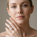 Rose gold Cushion Halo Round Diamond Split Shank Prong Setting Ring_4