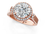 Rose gold Cushion Halo Round Diamond Twist Band with Four-Prong Setting_19