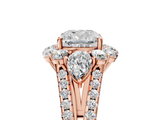Rose gold Cushion Halo Split Shank Diamond Engagement Ring with Prong Setting_25