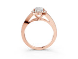 Rose gold Cushion Halo Split Shank Pave Diamond Ring with Four-Prong Setting_52