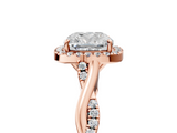 Rose gold Cushion Halo Twist Band Solitaire Ring_24