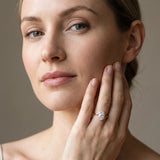 Rose gold Cushion Halo Twist Band with Four-Prong Setting_4
