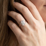 Rose gold Cushion Halo Twist Band with Four-Prong Setting_5