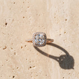 Rose gold Cushion Halo Twist Band with Four-Prong Setting_6