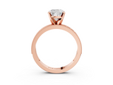 Rose gold Cushion Milgrain Pave Diamond Engagement Ring with Four-Prong Setting_122