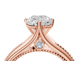 Rose gold Cushion Solitaire Beaded Band Six-Prong Setting_12